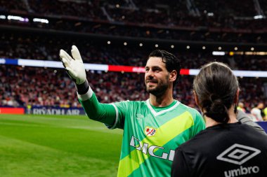 Augusto Batalla LaLiga EA SPORTS maçı sırasında Estadio Civitas Metropolitano 'da Atletico de Madrid ve Rayo Vallecano takımları arasında görüldü (Maciej Rogowski)