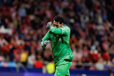 Augusto Batalla LaLiga EA SPORTS maçı sırasında Estadio Civitas Metropolitano 'da Atletico de Madrid ve Rayo Vallecano takımları arasında görüldü (Maciej Rogowski)