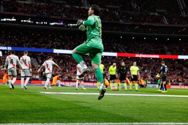 Augusto Batalla LaLiga EA SPORTS maçı sırasında Estadio Civitas Metropolitano 'da Atletico de Madrid ve Rayo Vallecano takımları arasında görüldü (Maciej Rogowski)