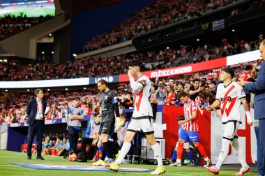 Oscar Valentin LaLiga EA SPORTS maçı sırasında Estadio Civitas Metropolitano 'da Atletico de Madrid ve Rayo Vallecano takımları arasında görüldü (Maciej Rogowski)