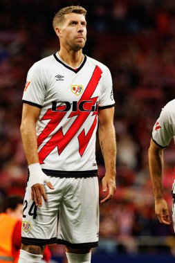 Florian Lejeune, Atletico de Madrid ve Rayo Vallecano takımları arasında Estadio Civitas Metropolitano 'da (Maciej Rogowski)