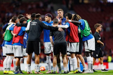 Estadio Civitas Metropolitano 'daki Atletico de Madrid ve Rayo Vallecano takımları arasında oynanan LaLiga EA SPORTS maçı sırasında Rayo oyuncuları görülüyor (Maciej Rogowski)