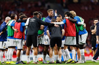 Estadio Civitas Metropolitano 'daki Atletico de Madrid ve Rayo Vallecano takımları arasında oynanan LaLiga EA SPORTS maçı sırasında Rayo oyuncuları görülüyor (Maciej Rogowski)