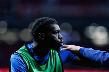 Randy Nteka, Atletico de Madrid ve Rayo Vallecano takımları arasında Estadio Civitas Metropolitano 'da oynanan LaLiga EA SPORTS maçı sırasında görüldü (Maciej Rogowski)