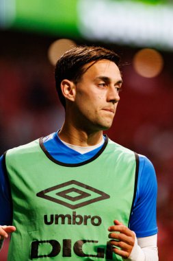 Pedro Diaz, LaLiga EA SPORTS maçı sırasında Estadio Civitas Metropolitano 'da Atletico de Madrid ve Rayo Vallecano takımları arasında görüldü (Maciej Rogowski)