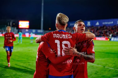 Rakow 'un oyuncuları, Stadyum Rakowa Czestochowa' da Rakow Czestochowa ve Slask Wroclaw takımları arasında oynanan PKO BP Ekstraklasa maçında Jonatan Braut Brunes 'tan gol üstüne gol atarken görüldü (Maciej Rogowski)