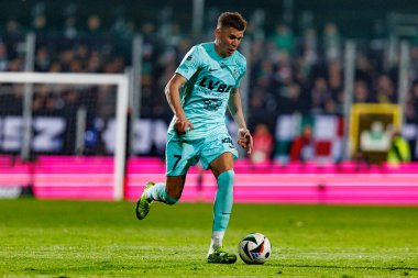 Piotr Samiec-Talar, PKO BP Ekstraklasa maçı sırasında Stadion Rakowa Czestochowa 'daki Rakow Czestochowa ve Slask Wroclaw takımları arasında görüldü (Maciej Rogowski)