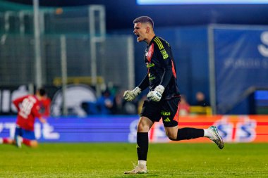 Kacper Trelowski, PKO BP Ekstraklasa maçında Rakow Czestochowa ve Slask Wroclaw takımları arasında Stadion Rakowa Czestochowa 'da görüldü (Maciej Rogowski)