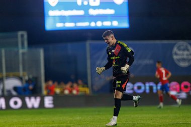 Kacper Trelowski, PKO BP Ekstraklasa maçında Rakow Czestochowa ve Slask Wroclaw takımları arasında Stadion Rakowa Czestochowa 'da görüldü (Maciej Rogowski)