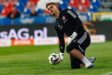Kacper Trelowski, PKO BP Ekstraklasa maçında Rakow Czestochowa ve Slask Wroclaw takımları arasında Stadion Rakowa Czestochowa 'da görüldü (Maciej Rogowski)