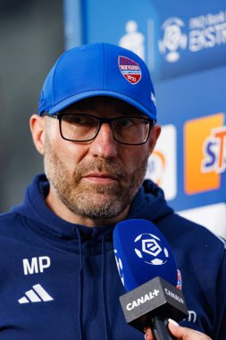 PKO BP Ekstraklasa maçında Stadyum Rakowa Czestochowa 'daki Rakow Czestochowa ve Slask Wroclaw takımları arasında görülen Marek Papszun (Maciej Rogowski))