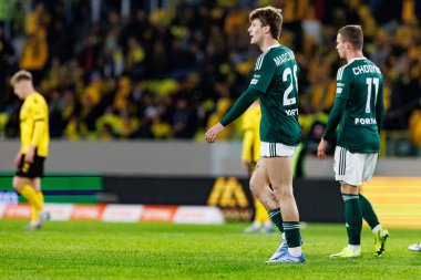 Marc Gual, PKO BP Ekstraklasa maçında Arena Katowice 'deki GKS Katowice ve Legia Warszawa takımları arasında attığı golü kutlarken görüldü (Maciej Rogowski)