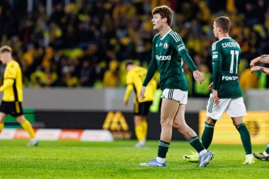 Marc Gual, PKO BP Ekstraklasa maçında Arena Katowice 'deki GKS Katowice ve Legia Warszawa takımları arasında attığı golü kutlarken görüldü (Maciej Rogowski)