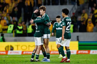 PKO BP Ekstraklasa maçında Arena Katowice 'deki GKS Katowice ve Legia Warszawa takımları arasında Marc Gual' dan gol üstüne gol atarken görülen Legia oyuncuları (Maciej Rogowski)