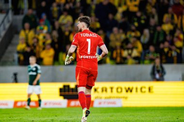 Kacper Tobiasz, PKO BP Ekstraklasa maçında Arena Katowice 'de GKS Katowice ve Legia Warszawa takımları arasında görüldü (Maciej Rogowski)