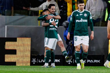 Claude Goncalves ve Luquinhas, PKO BP Ekstraklasa maçında Arena Katowice 'deki GKS Katowice ve Legia Warszawa takımları arasında gol üstüne gol atıldı. (Maciej Rogowski)