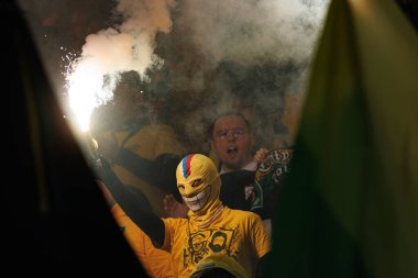 PKO BP Ekstraklasa maçında GKS taraftarı Arena Katowice 'deki GKS Katowice ve Legia Warszawa takımları arasında fişeklerle görüldü (Maciej Rogowski)