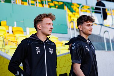 Mateusz Kowalczyk ve Dawid Drachal, PKO BP Ekstraklasa maçında Arena Katowice 'de GKS Katowice ve Legia Warszawa takımları arasında görüldü (Maciej Rogowski)