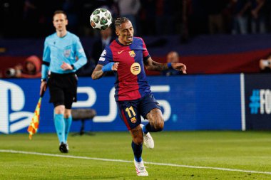 Raphinha UEFA Şampiyonlar Ligi maçında FC Barcelona ve Internazionale Milano (Maciej Rogowski) takımları arasında görüldü.)