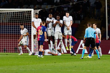 Inter oyuncuları UEFA Şampiyonlar Ligi maçında FC Barcelona ve Internazionale Milano (Maciej Rogowski) takımları arasında görüldü.)