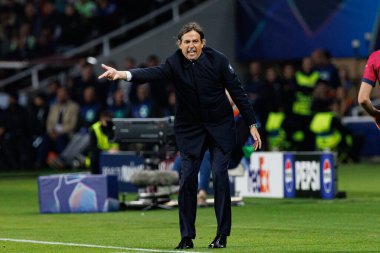 Simone Inzaghi UEFA Şampiyonlar Ligi maçında FC Barcelona ve Internazionale Milano (Maciej Rogowski) takımları arasında görüldü.)