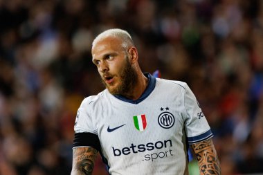 Federico Dimarco, FC Barcelona ve Internazionale Milano (Maciej Rogowski) takımları arasında oynanan UEFA Şampiyonlar Ligi maçında görüldü.)