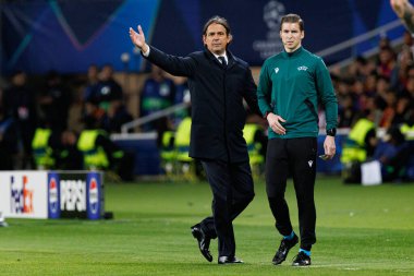 Simone Inzaghi UEFA Şampiyonlar Ligi maçında FC Barcelona ve Internazionale Milano (Maciej Rogowski) takımları arasında görüldü.)