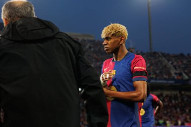 Lamine Yamal UEFA Şampiyonlar Ligi maçında FC Barcelona ve Internazionale Milano (Maciej Rogowski) takımları arasında görüldü.)