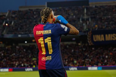 Raphinha UEFA Şampiyonlar Ligi maçında FC Barcelona ve Internazionale Milano (Maciej Rogowski) takımları arasında görüldü.)