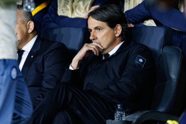 Simone Inzaghi UEFA Şampiyonlar Ligi maçında FC Barcelona ve Internazionale Milano (Maciej Rogowski) takımları arasında görüldü.)