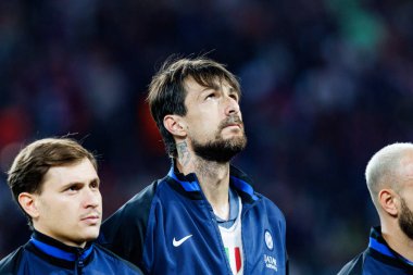 Francesco Acerbi UEFA Şampiyonlar Ligi maçında FC Barcelona ve Internazionale Milano (Maciej Rogowski) takımları arasında görüldü.)