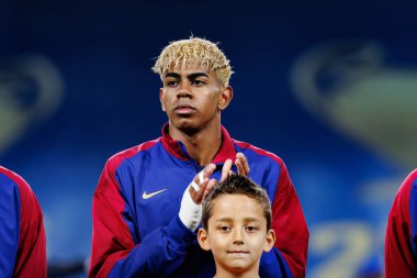 Lamine Yamal UEFA Şampiyonlar Ligi maçında FC Barcelona ve Internazionale Milano (Maciej Rogowski) takımları arasında görüldü.)