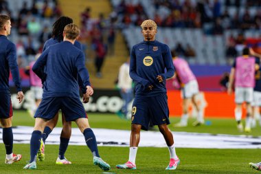 Lamine Yamal UEFA Şampiyonlar Ligi maçında FC Barcelona ve Internazionale Milano (Maciej Rogowski) takımları arasında görüldü.)