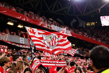 Atletik Bilbao taraftarları UEFA Avrupa Ligi yarı final maçında Atletizm Kulübü ve Manchester United FC (Maciej Rogowski)