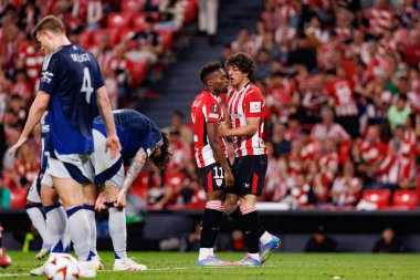 Alvaro Djalo ve Unai Gomez UEFA Avrupa Ligi yarı final maçında Atletizm Kulübü ve Manchester United FC (Maciej Rogowski) takımları arasında görüldü.)