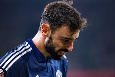 Bruno Fernandes UEFA Avrupa Ligi yarı final maçında Atletizm Kulübü ve Manchester United FC takımları arasında görüldü (Maciej Rogowski)
