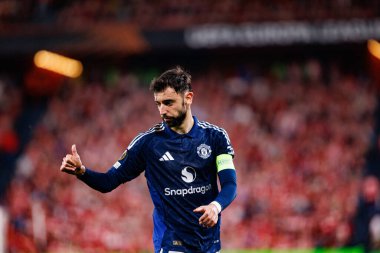 Bruno Fernandes UEFA Avrupa Ligi yarı final maçında Atletizm Kulübü ve Manchester United FC takımları arasında görüldü (Maciej Rogowski)