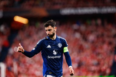 Bruno Fernandes UEFA Avrupa Ligi yarı final maçında Atletizm Kulübü ve Manchester United FC takımları arasında görüldü (Maciej Rogowski)