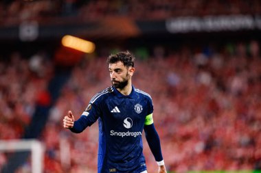 Bruno Fernandes UEFA Avrupa Ligi yarı final maçında Atletizm Kulübü ve Manchester United FC takımları arasında görüldü (Maciej Rogowski)