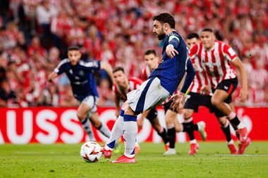 Bruno Fernandes UEFA Avrupa Ligi yarı final maçında Atletizm Kulübü ve Manchester United FC takımları arasında görüldü (Maciej Rogowski)