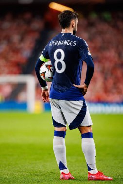 Bruno Fernandes UEFA Avrupa Ligi yarı final maçında Atletizm Kulübü ve Manchester United FC takımları arasında görüldü (Maciej Rogowski)