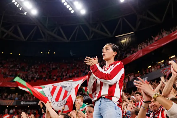 Atletik Bilbao taraftarları UEFA Avrupa Ligi yarı final maçında Atletizm Kulübü ve Manchester United FC (Maciej Rogowski)