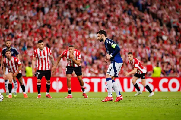 Bruno Fernandes UEFA Avrupa Ligi yarı final maçında Atletizm Kulübü ve Manchester United FC takımları arasında görüldü (Maciej Rogowski)