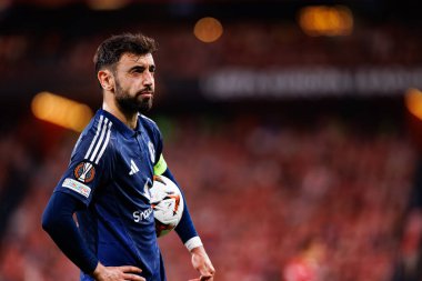 Bruno Fernandes UEFA Avrupa Ligi yarı final maçında Atletizm Kulübü ve Manchester United FC takımları arasında görüldü (Maciej Rogowski)