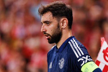Bruno Fernandes UEFA Avrupa Ligi yarı final maçında Atletizm Kulübü ve Manchester United FC takımları arasında görüldü (Maciej Rogowski)
