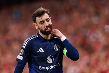 Bruno Fernandes UEFA Avrupa Ligi yarı final maçında Atletizm Kulübü ve Manchester United FC takımları arasında görüldü (Maciej Rogowski)
