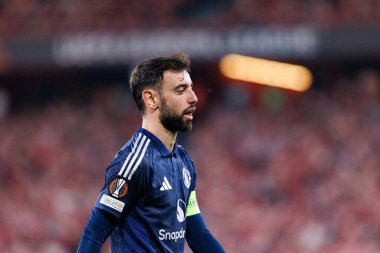 Bruno Fernandes UEFA Avrupa Ligi yarı final maçında Atletizm Kulübü ve Manchester United FC takımları arasında görüldü (Maciej Rogowski)