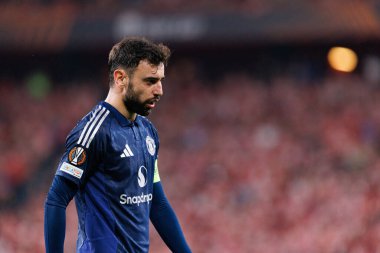 Bruno Fernandes UEFA Avrupa Ligi yarı final maçında Atletizm Kulübü ve Manchester United FC takımları arasında görüldü (Maciej Rogowski)