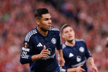 Atletizm Kulübü ve Manchester United FC (Maciej Rogowski) takımları arasında oynanan UEFA Avrupa Ligi yarı final maçında görülen Casemiro)