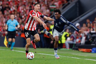 Oscar de Marcos ve Patrick Dorgu, UEFA Avrupa Ligi yarı final maçında Manchester United FC (Maciej Rogowski)